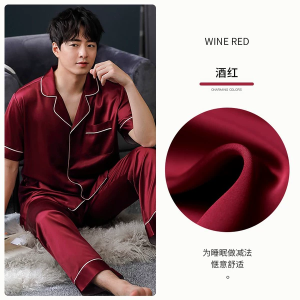 Wine red 6774#short -sleeved trousers