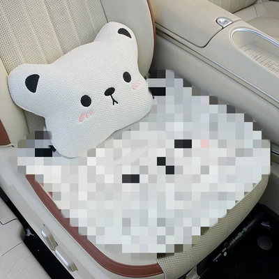 Breathable Rear Three-Piece Seat Cushion | Seat cushion, seat cover - a-little-bear-white-pillow