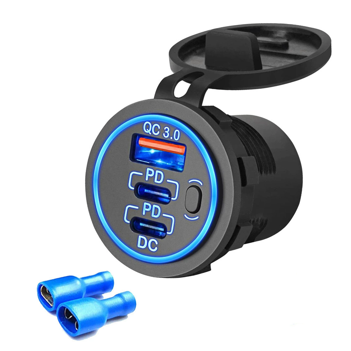 Хиты продаж Amazon автомобильный модифицированный автомобиль зарядка 3 USB порта QC3.0 переключатель 12-24В быстрая зарядка