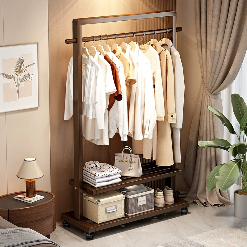 Вешалка из массива дерева напольный вешалка для спальни вешалка для одежды держатель для дома мобильный висячий полка для одежды Крытый простой сушилка