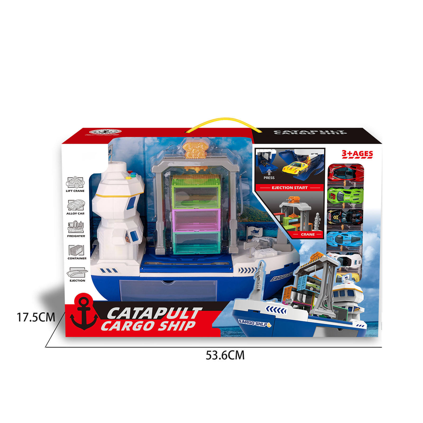 Transfronterizos niños sonidos y luces catapulta juguete carro de carga de contenedores euroamericano 112 modelo de carro de carreras juguetes de automóviles