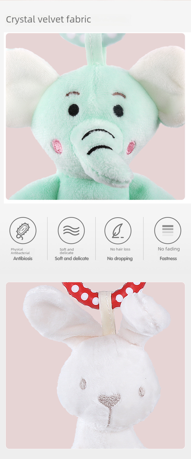 Mamibeby Rabbit and Bear Swing Bell