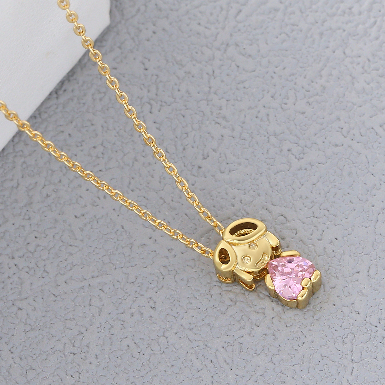 Schutz-amulett Kette Mit Buntem Zirkonia Für Kinder_voghion.com