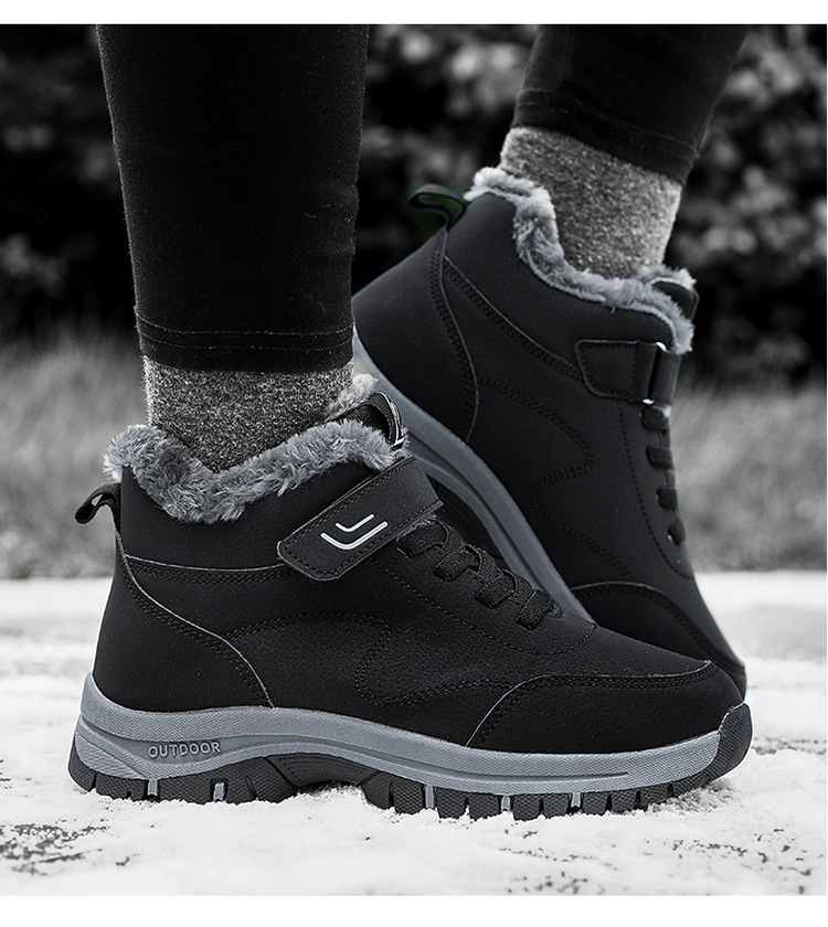 Stivali da neve transfrontalieri per uomo e donna Scarpe invernali in cotone addensato in velluto Caldo a metà polpaccio Alto all'ingrosso Disponibile_voghion.com