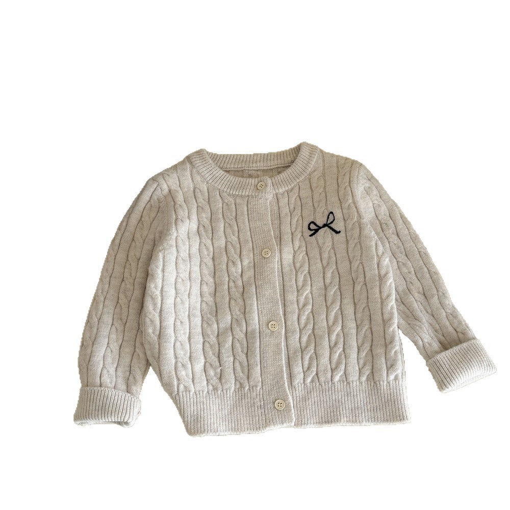 Ningli 無地秋の森ニットカーディガン春と秋の新しい子供のファッション女の赤ちゃん秋のセータージャケット