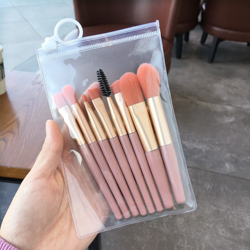 Pequeño conjunto de cepillo de maquillaje Cangzhou de 8 piezas para principiantes portátil cepillo de sombra de ojos de pelo suave cepillo de base cepillo de blanqueador herramientas de maquillaje