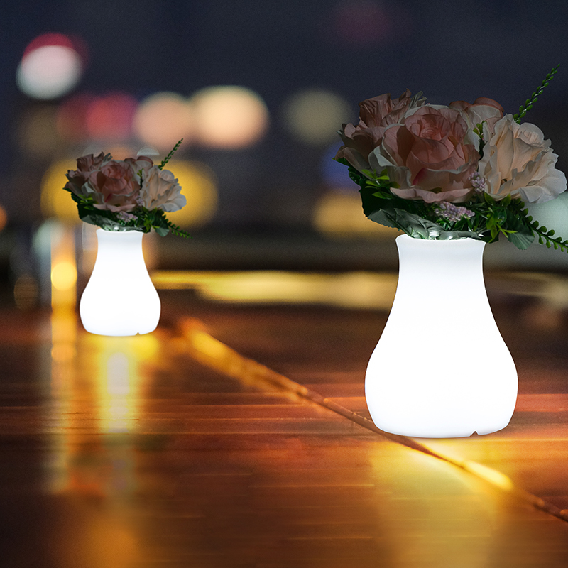 LED Flower Bedside Table Lamp, Colorful Charging Bar Atmosphere Night Light, Ins Restaurant Vase Personal Decor Desk Lamp