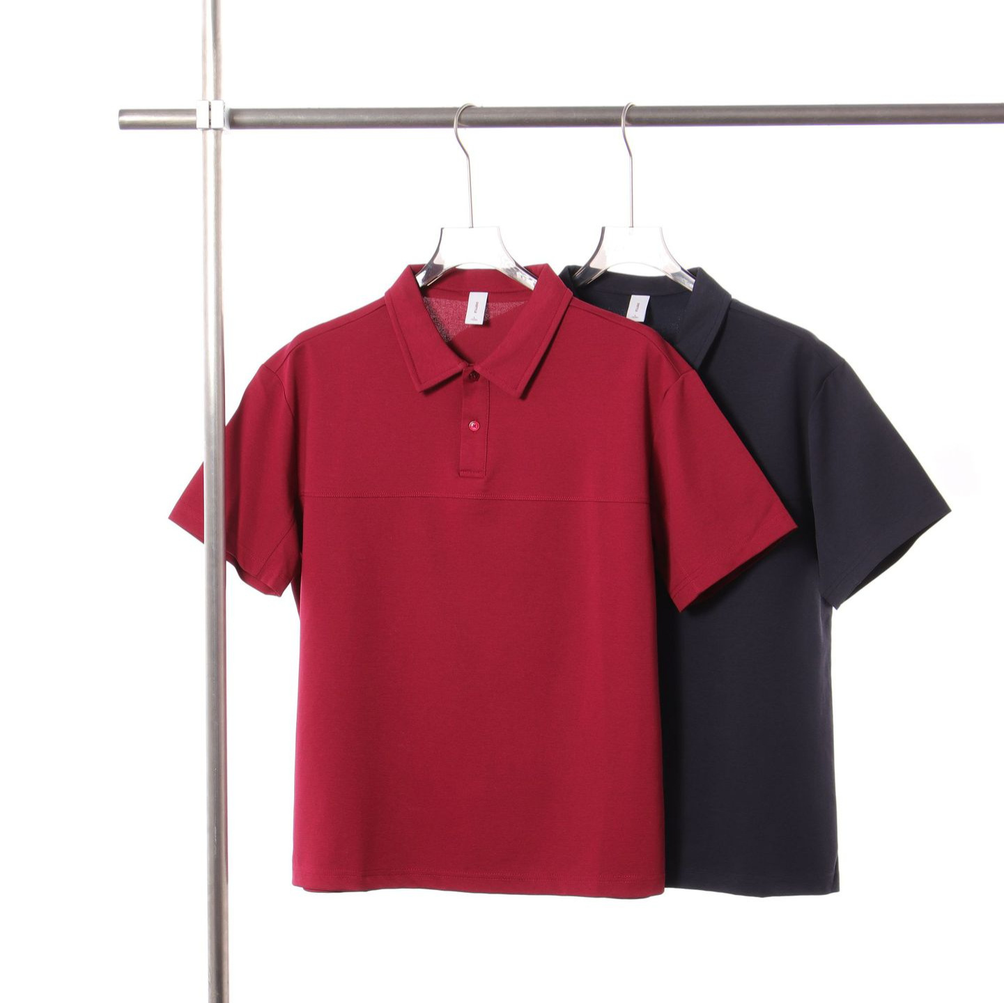 Herren Poloshirt Aus Eiskunstseide Einfarbig Business Casual Sommer_voghion.com