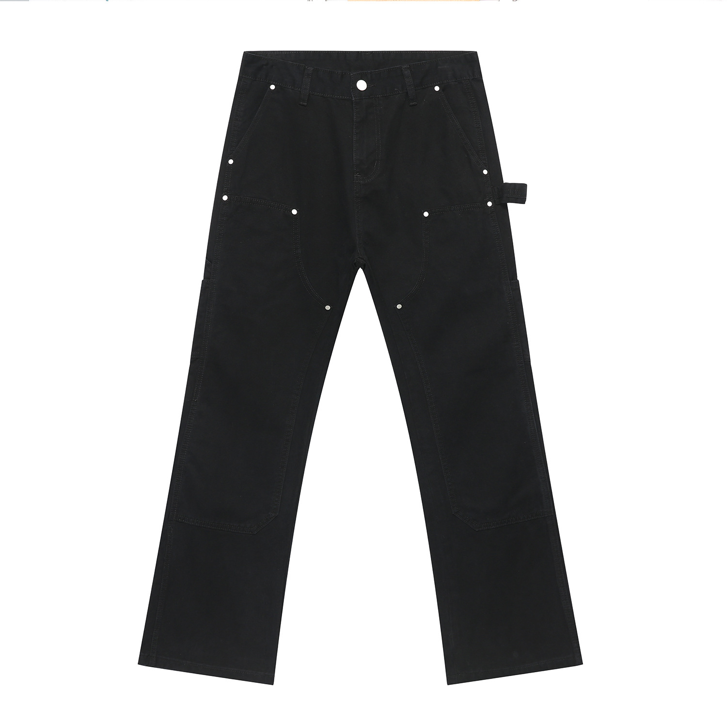 Ropa para hombre MTLCLOTHES | Pantalones de Trabajo Estilo Leñador con Diseño de Parches de Marca Retro Americana de Moda, Estilo Micro-Flared