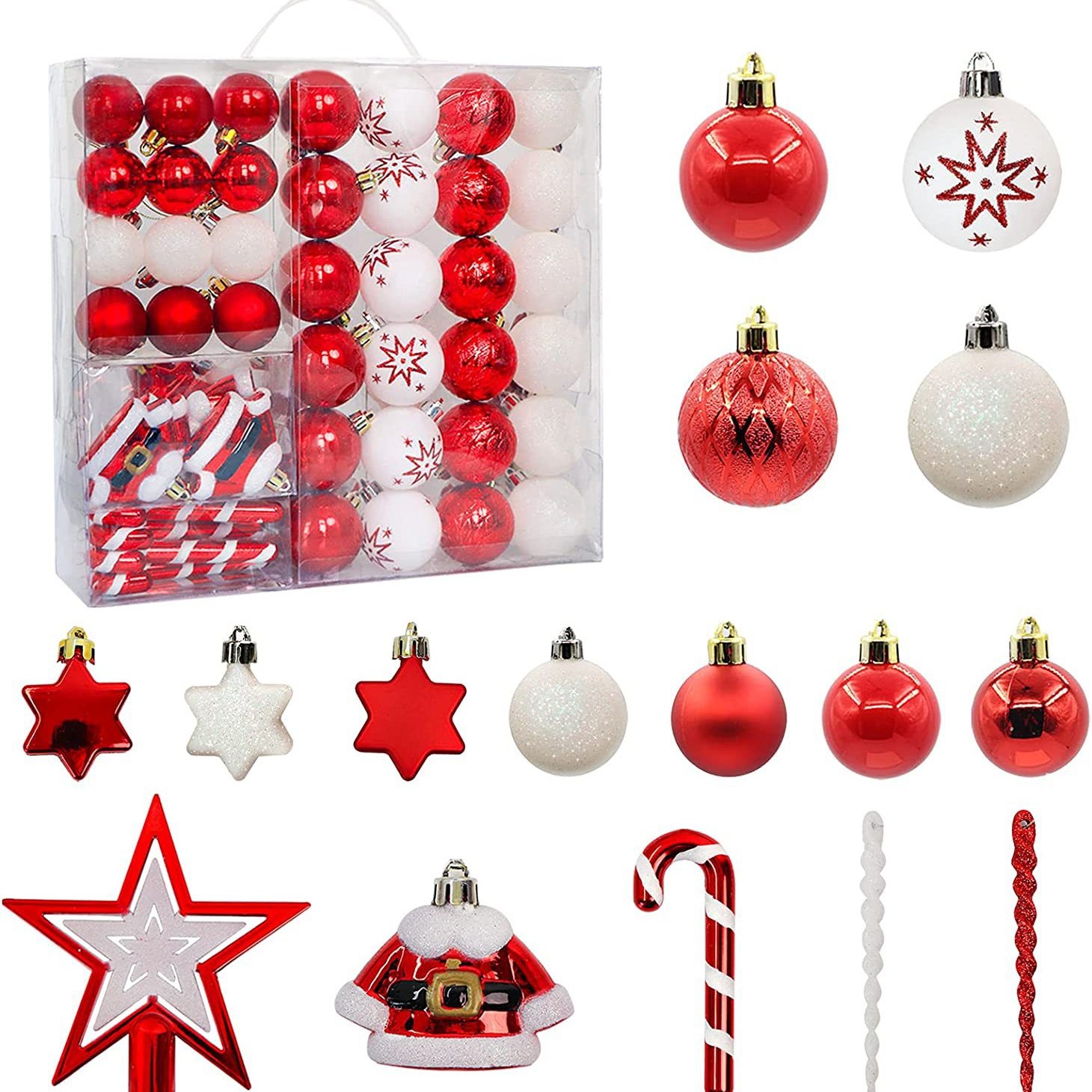 Amazon E-commerce dedicado a Navidad Fiestas de hotel atmósfera de vestir bolas de plástico colgantes de árbol de Navidad