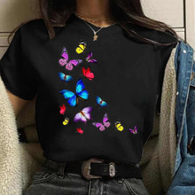 Cotton 100% Summer Burst Cute Cartoon Butterfly Trend Letter