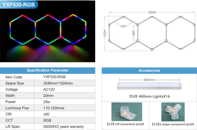 3 개의 구멍의 수평 행-RGB 빛 색상 [85-265V]