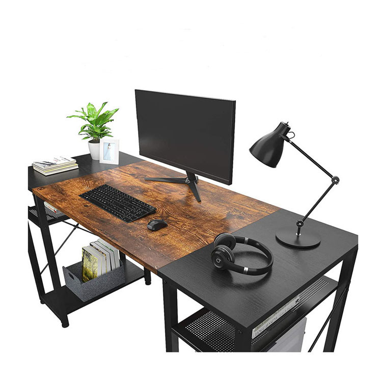木制电脑桌带储物架可用作电脑桌书桌游戏桌写字台易于组装