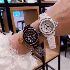 シリーズバタフライバックルセラミックレディースウォッチ防水カップルウォッチメンズウォッチウォッチホワイト J12 クォーツ時計 Xiaoxiang
