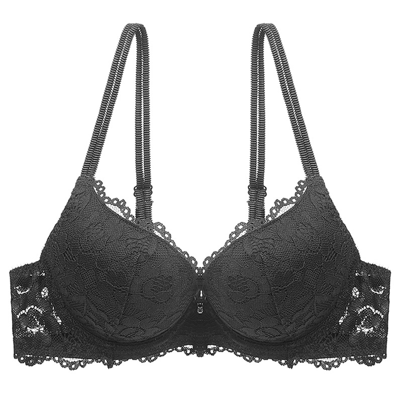 Bra de encaje atractivo transfronterizo de Europa y América Pequeño pecho grande para reunir ropa interior de tamaño grande conjunto de ropa interior de pecho