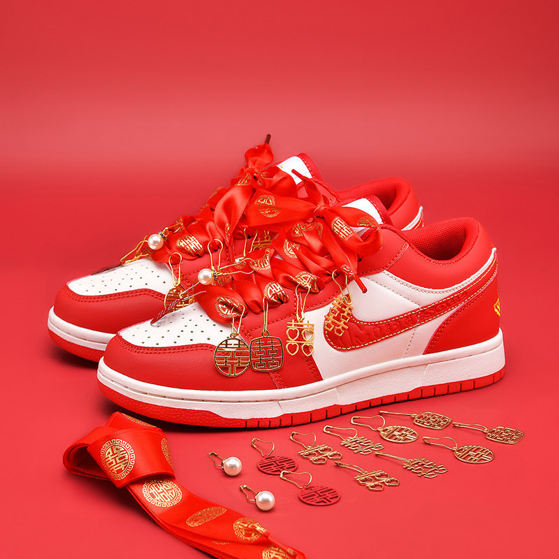Putian Snake Year New Model Aj Women's Shoes Wedding Shoes Low-Top Aj Men's Shoes Engagement Wedding Bride Casual Sneakers Couple Shoes