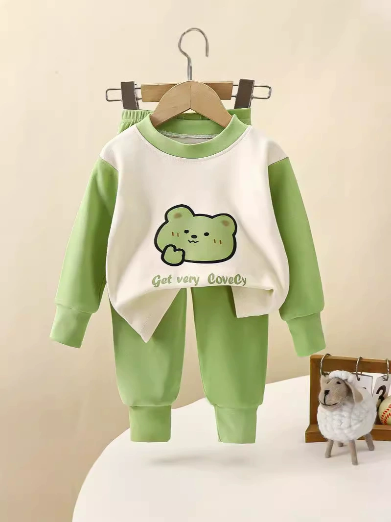 Children's demi-season double-sided set for men and women, thermal underwear, pijama