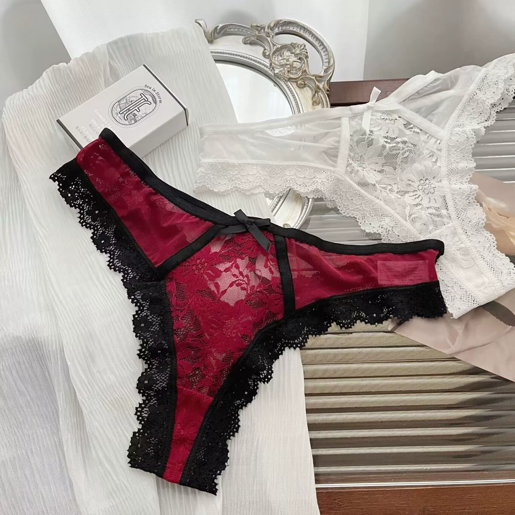 Женские стринги-танга lace, низкая талия, быстро сохнущее кружево, легкие, один размер