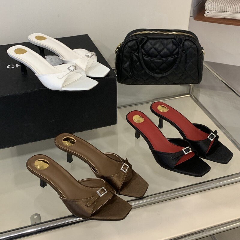 [Tax Not Included] 2026 Summer New Style Square-Toe Open-Toe French-Style High-Heeled Sandals for Women for Outdoor Wear