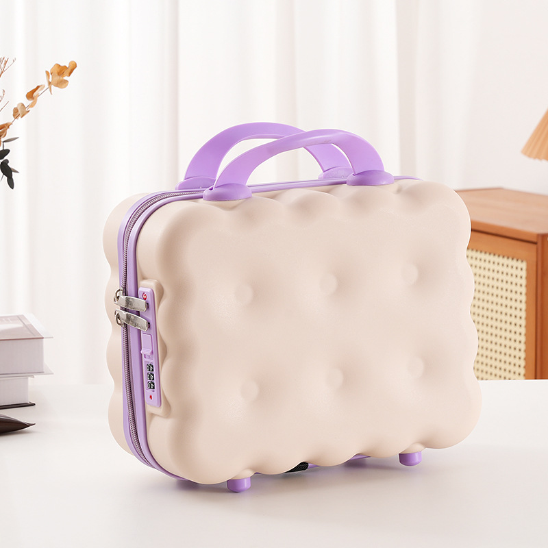 Caja de 14 pulgadas, caja de manicuras, caja de dibujos animados, maleta de almacenamiento, caja de tracción, macarón de gran capacidad, portátil