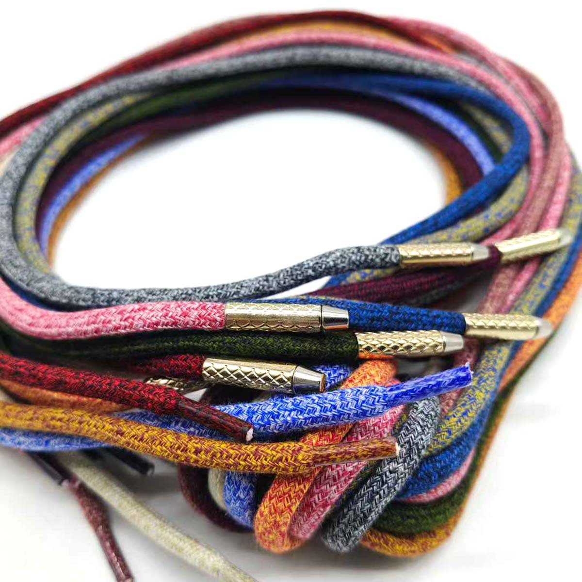 0.4 / 0.5cm poliéster / algodón mezcla de color cuerdas redondas cuerdas metálicas de alta calidad chaqueta cuerda de dibujo corda de cintura