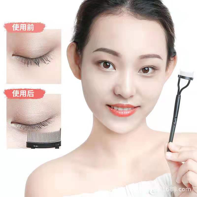 Mini peine de acero plegable cepillo de pestañas peine de pestañas caliente X mango recto pequeño peine de cejas cepillo de cejas herramienta de cepillo de maquillaje fabricante de bajo precio