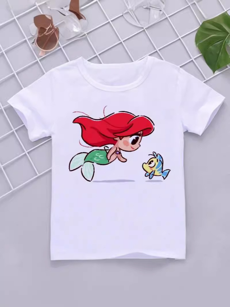 Children's princess kawaii print t-shirt baby girl soft cartoon…
