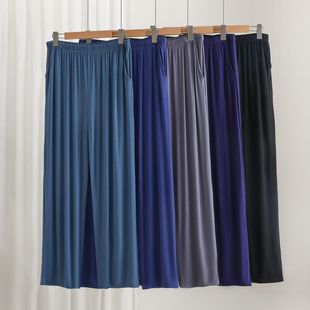 Men's Home Pants Spring and Summer Thin Loose Wide Leg Straight Pants Outer Wear Modal Sports Casual Home Men's Pants