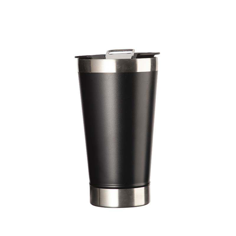 Taza de 20 oz con abridor de botellas incorporado, doble capa de acero inoxidable 304, termo para bebidas heladas o calientes, ideal para exteriores.