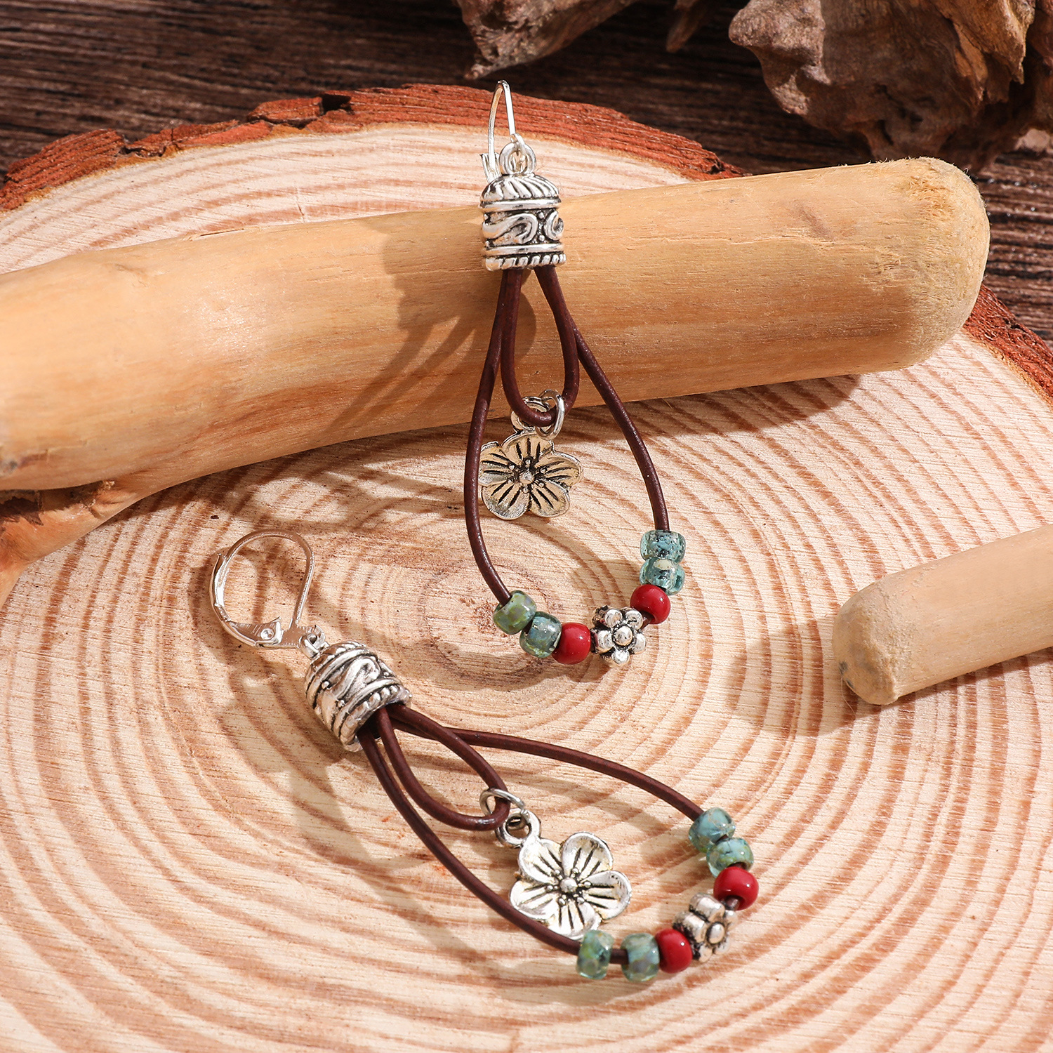Böhmische Vintage Ohrhänger Mit Türkis Hochwertiger Nischenschmuck_voghion.com