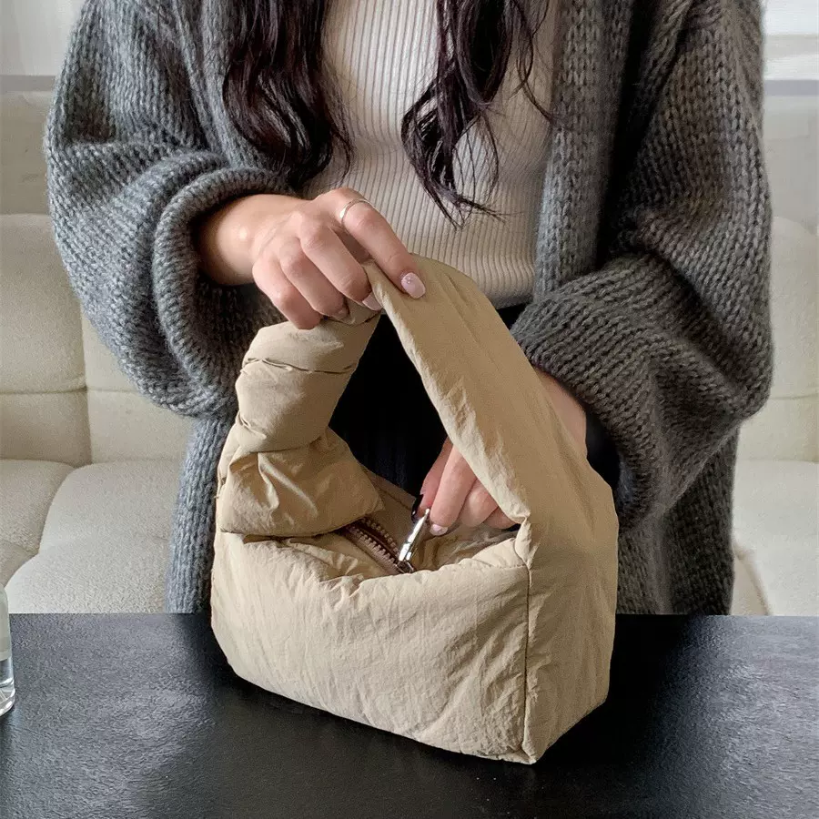 新款女士手提包韩系ins风百搭高级尼龙手拎包女软绵绵云朵包包女