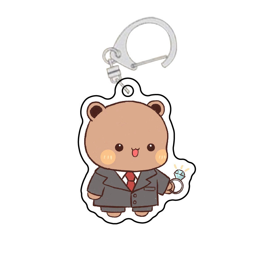 Cute pequeño dos tecidos de tela un dos colgantes acrílicos estudiantes caricaturas personales mochila colgar decoración personalizada image 11