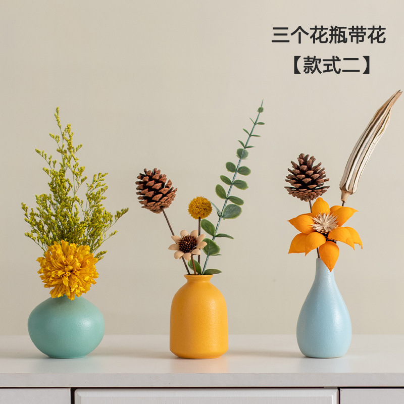 란이/3피스 꽃병 + 드라이플라워 [스타일 2]
