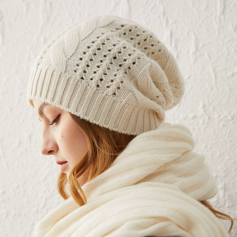Новая модель шерстяной шапки-пуловера осень-зима 2025: жаккардовая вязаная шапка из чистого кашемира для взрослых