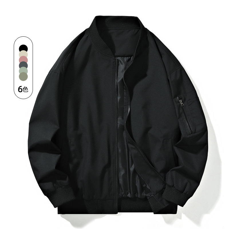 Jacket Men's New Spring and Autumn Men's Baseball Suit Coat American Fashion Brand Casual Aviator Jacket Solid Color Men's Clothing