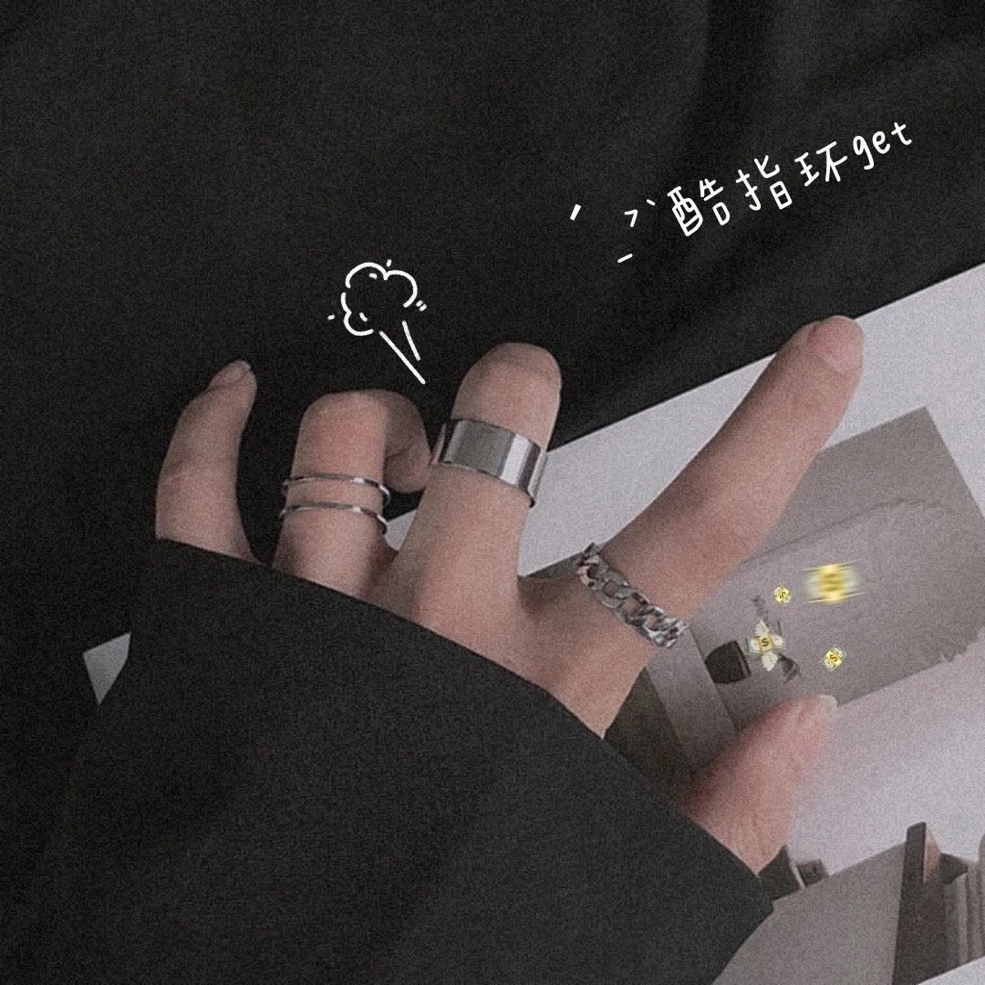 Korean Style ins Fashionable Hip-Hop Open Adjustable Ring Women's Cold Style Retro Punk Finger Ring Joint Ring for Men