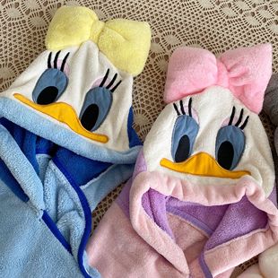 Children's hooded bath four seasons bath towel towel baby coral fleece bath towel cape animal cartoon pattern