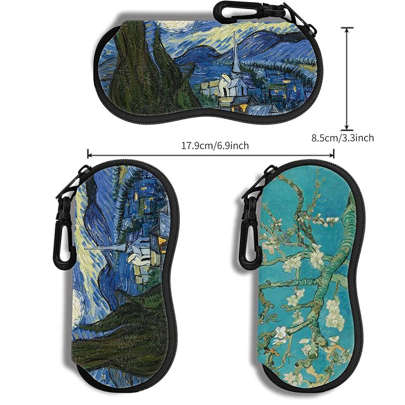 Hot Selling Neoprene Material Sunglasses Bag Hook Sunglasses Bag Portable Anti-Fall Neoprene Zipper Glasses Case