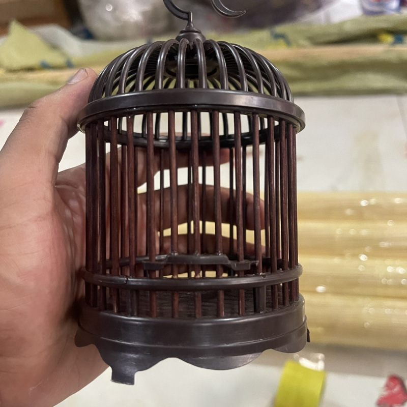鳥かご竹製の新しいバッタケージ手作り抗マホガニーブティックケージプラスチック昆虫鳴動ドーム|undefined