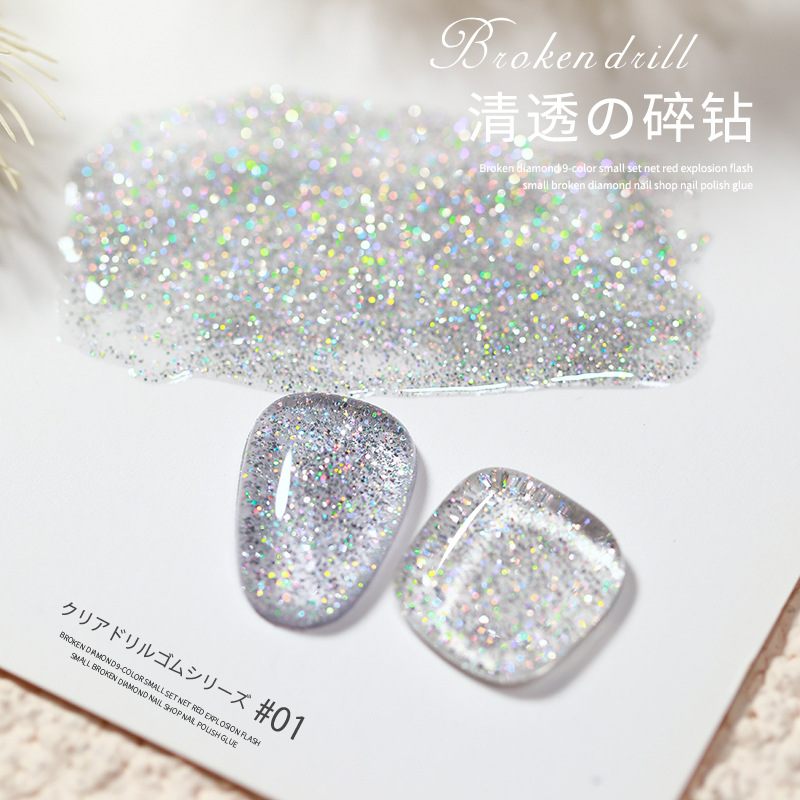 Ennishi Aurora diamante pegamento esmalte de uñas 2023 Nuevo Internet celebridad color mágico hielo transparente fototerapia pegamento Cruz-frontera Venta caliente