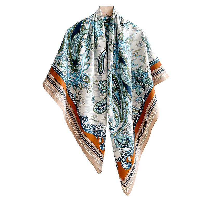 Explosiones transfronterizas de moda de envejecimiento de anacaju estampado temperamento delgado chal de alta sensación retro 130 toallas de twill