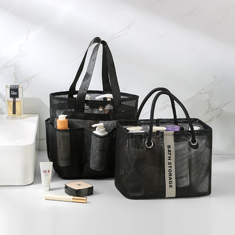 新款大容量洗澡包浴兜手提洗漱袋子家用网眼洗浴包旅行浴室收纳筐