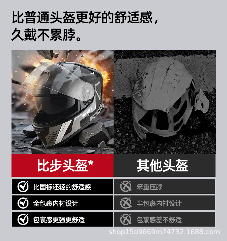 Specialized for foreign trade: Men's anti-fog, warm, winter motorcycle helmet for motorbikes, electric bikes, and motorcycles; women's full-face helmet
