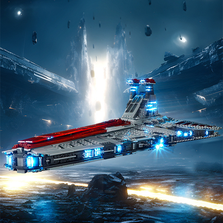 YB Compatible with Lego Star Wars 75367 Venus Premium Republic Attack Cruiser Building Blocks LED Lighting