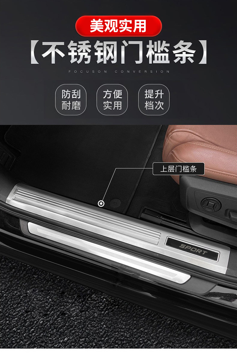 Suitable for Audi Door Sill Strip A6L/Q5L/A4L/A3L/Q3 Modified A7L Welcome Pedal A5 Interior Decoration