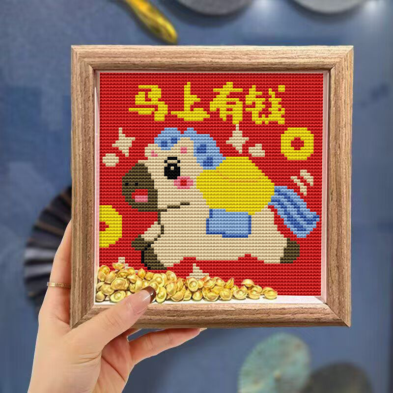 Year of the Horse Cross Stitch 2026 New Style Living Room Bedroom Handmade Simple Beginner Small Piece Embroidery Success at First Try