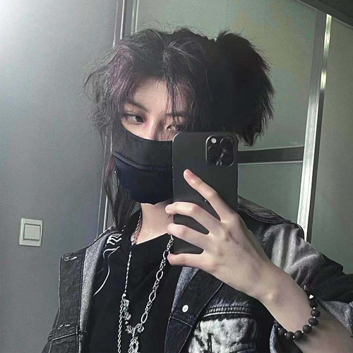 Full head wig for men and women, mink wolf tail samurai style, unisex, fluffy and natural, high temperature silk, in stock, one piece drop shipping