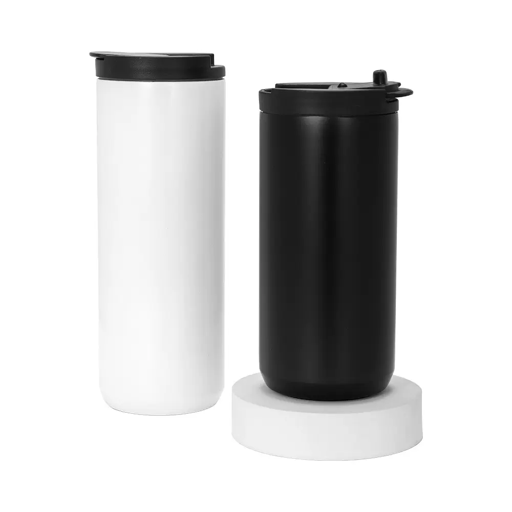 新款304不锈钢保温杯 渐变色咖啡杯居家办公双层翻盖随手杯子批发