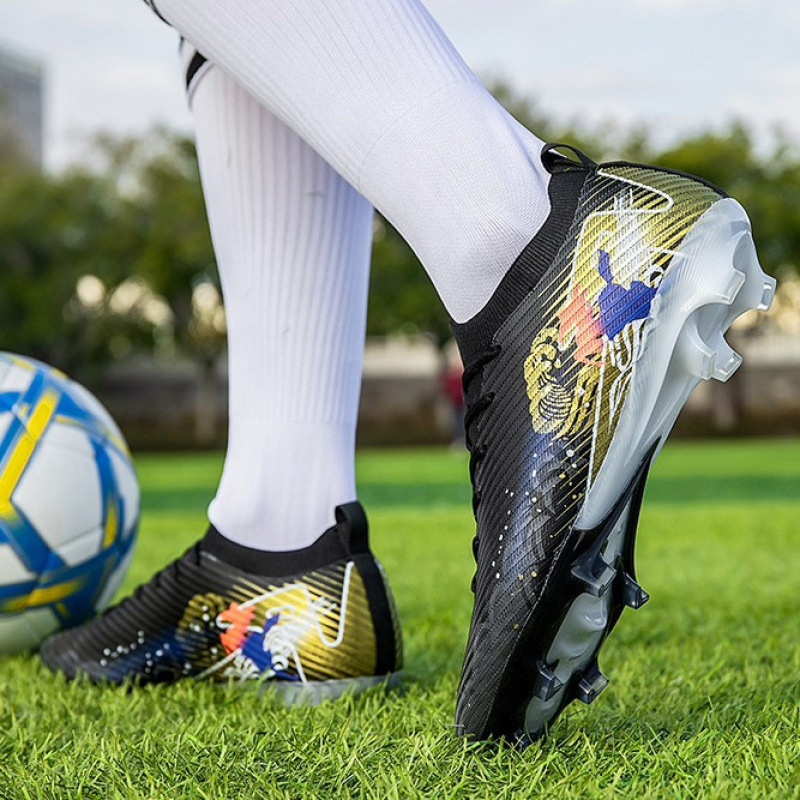 Zapatillas de Fútbol de Corte Bajo de Cuero Sintético Transpirable y Duradero para Césped Natural y Artificial