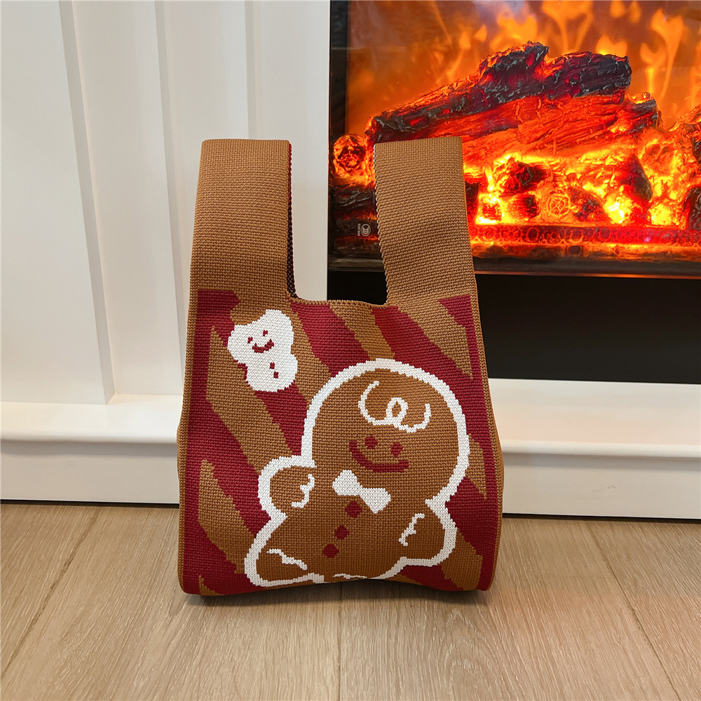 Femmes Petit Tricoter Sapin De Noël Père Noël Mignon Carré Ouvert Sac À Main display picture 12